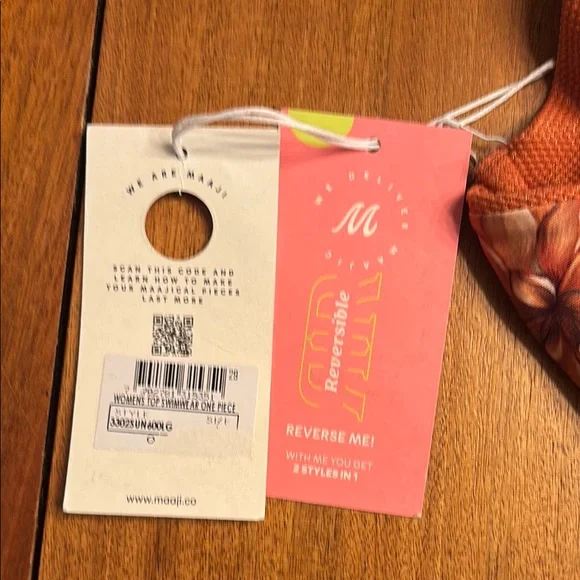 Maaji Orange Floral Bikini Top - Picture 2 of 3